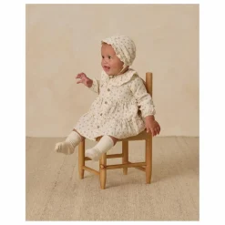 Robe Volants Fleurie Gaze de Coton Bio | Ecru