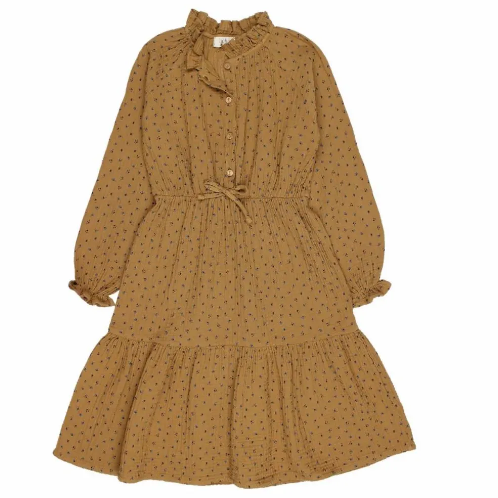 Robe Volants Gaze de Coton Bio | Ocre