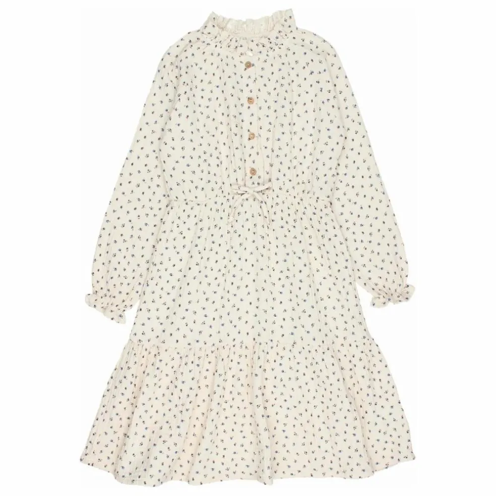 Robe Volants Gaze de Coton Bio | Ivoire