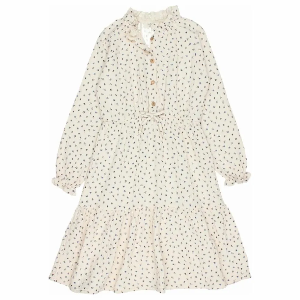 Robe Volants Gaze de Coton Bio | Ivoire