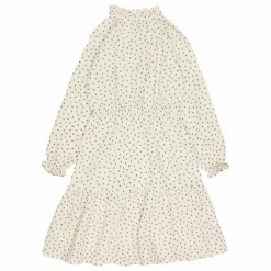Robe Volants Gaze de Coton Bio | Ivoire