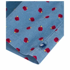Robe Volants Pommes Velours Côtelé Coton Bio | Bleu