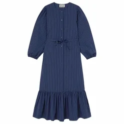 Robe Volants Rayée | Bleu