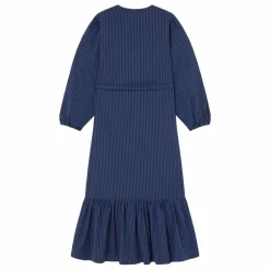 Robe Volants Rayée | Bleu