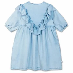 Robe Volants Tencel | Bleu Clair
