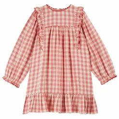 Robe Volants Vichy | Rose