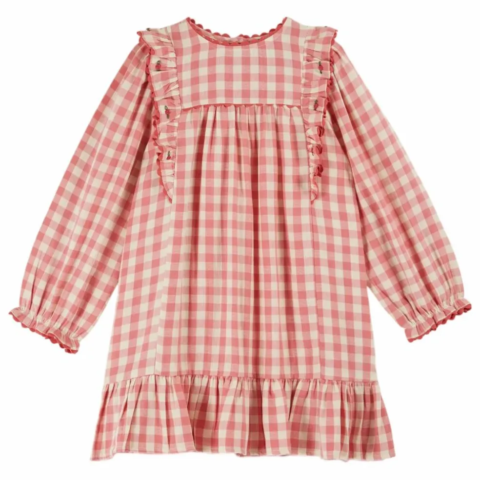 Robe Volants Vichy | Rose