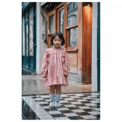 Robe Volants Vichy | Rose