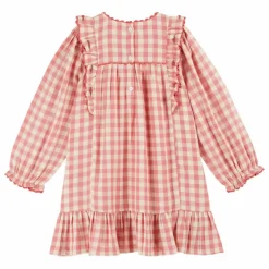 Robe Volants Vichy | Rose