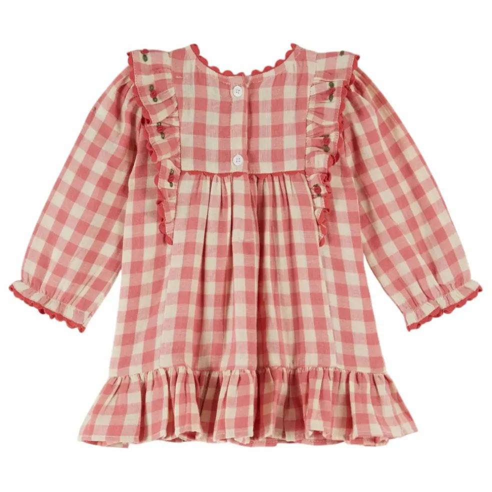 Robe Volants Vichy | Rose