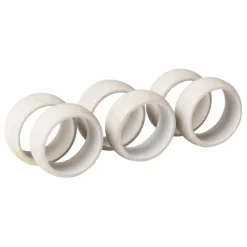 Rond Serviette en grès - Set de 6 | Blanc