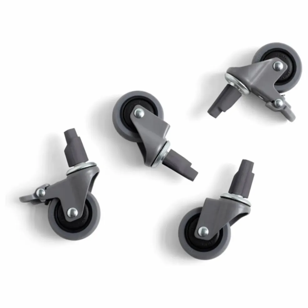Roues pour cagette pliable Crate - Set de 4 | Gris