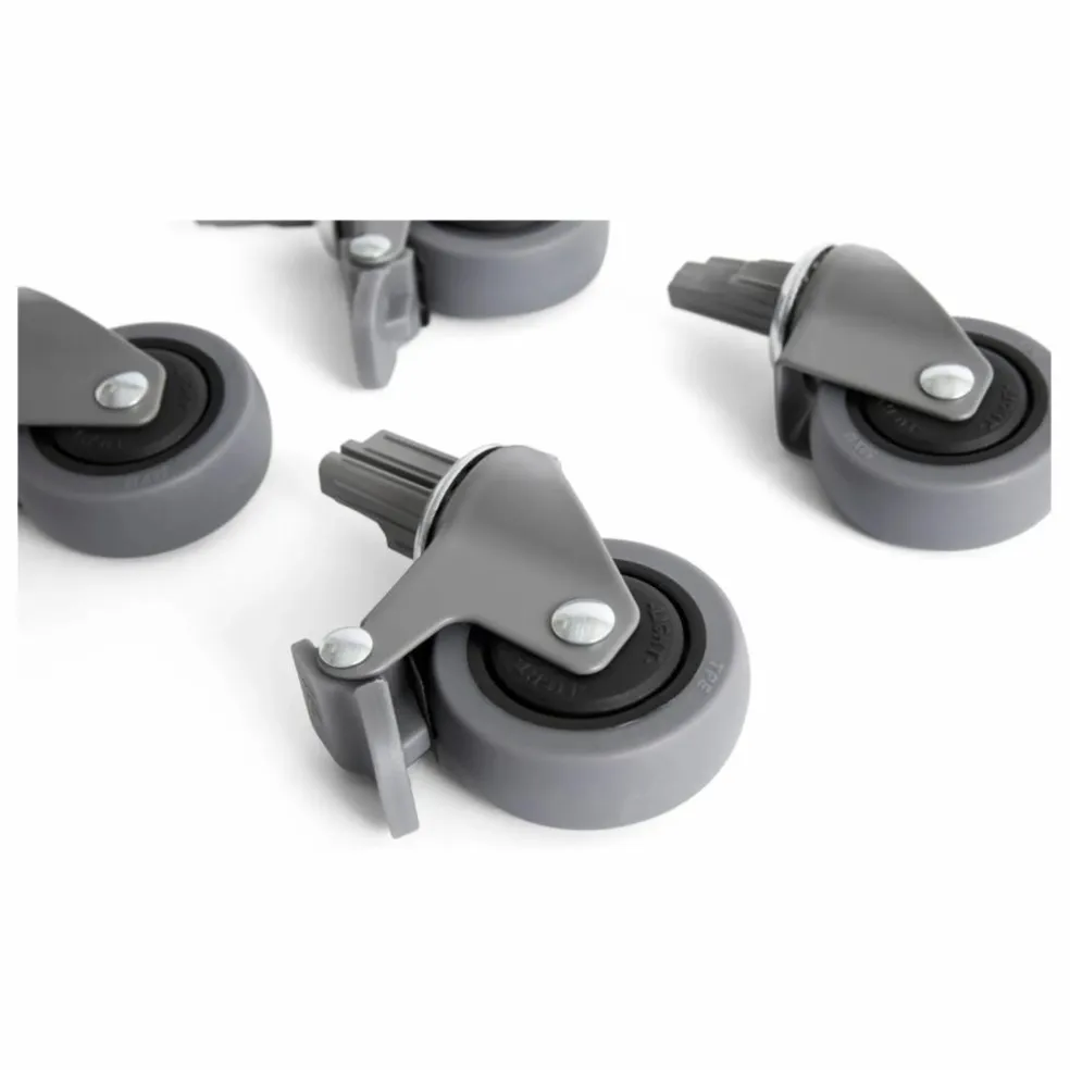 Roues pour cagette pliable Crate - Set de 4 | Gris