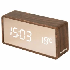 Réveil LED Copper en bois | Noyer