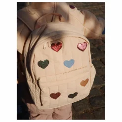 Sac à Dos Matelassé Juno Coeurs Brodés | Rose pâle