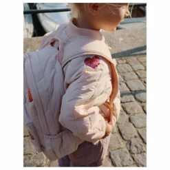 Sac à Dos Matelassé Juno Coeurs Brodés | Rose pâle