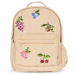 Sac à Dos Matelassé Juno Fruits Brodés | Beige