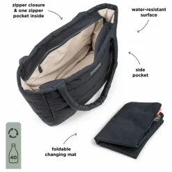 Sac à langer matelassé | Noir