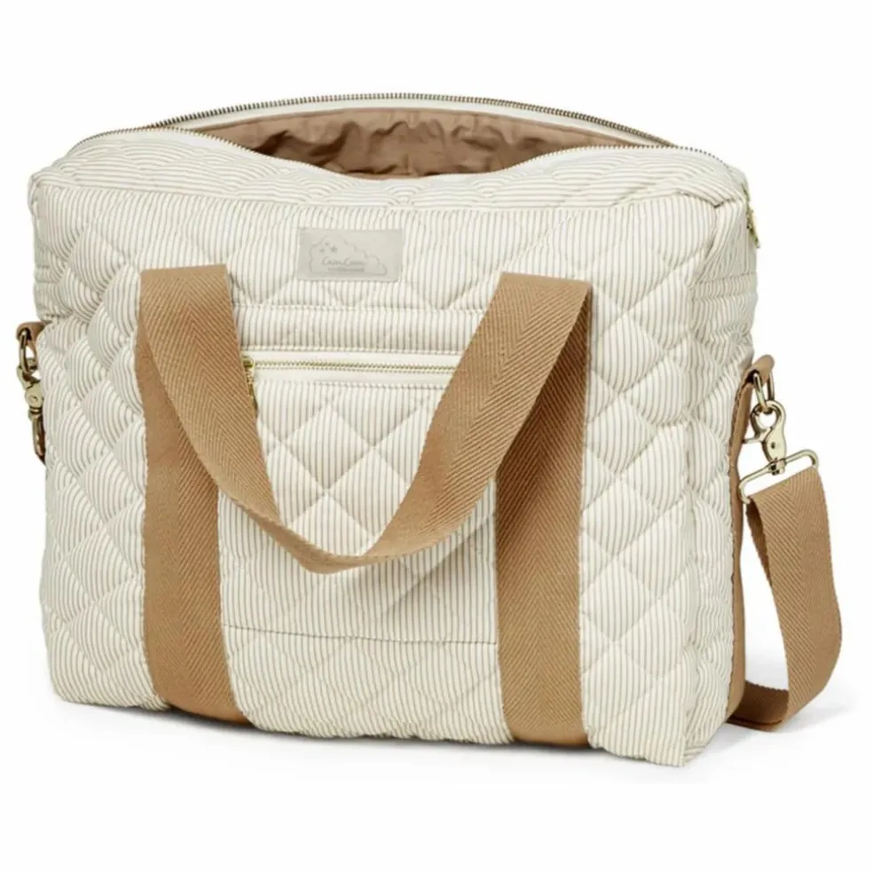 Sac à langer matelassé Stripes | Camel