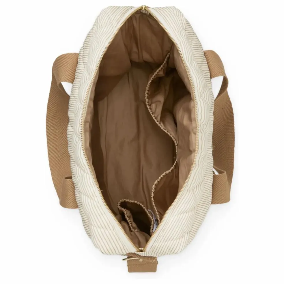 Sac à langer matelassé Stripes | Camel