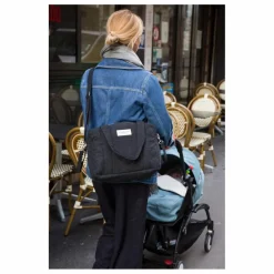 Sac à langer Mini Darcy en coton recyclé | Noir