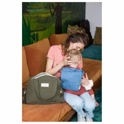 Sac à langer Mini Darcy en coton recyclé | Vert kaki