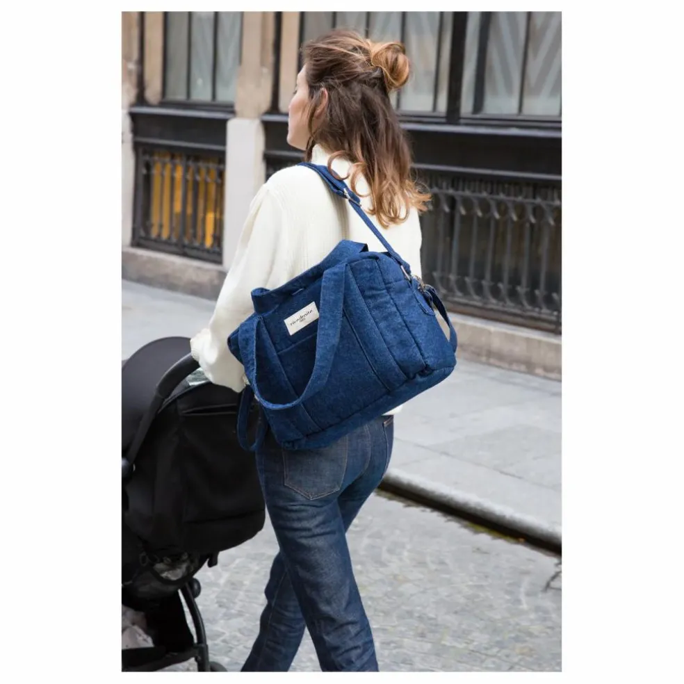Sac à langer Mini Darcy en Denim Upcyclé | Denim brut
