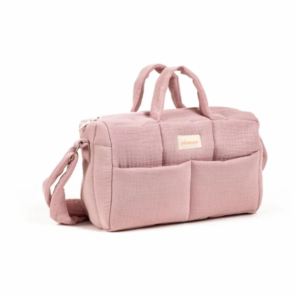 Sac à langer pour poupée gaze de coton | Rose