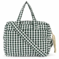 Sac à langer pour poupée Vichy | Vert foncé
