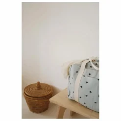 Sac à langer Raphaël imprimé cœurs | Bleu ciel