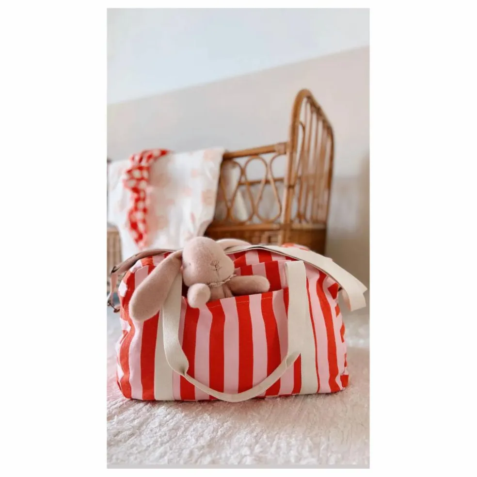 Sac à langer Raphaël rayé | Rouge