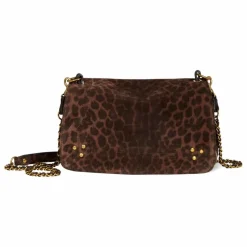 Sac Bobi Croûte Velours Léopard | Marron
