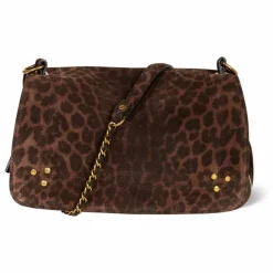 Sac Bobi Croûte Velours Léopard | Marron