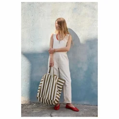 Sac cabas rayé Elisa | Olive