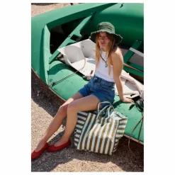 Sac cabas rayé Elisa | Olive