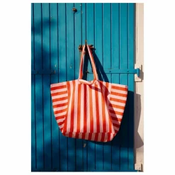 Sac cabas rayé Elisa | Rose pâle