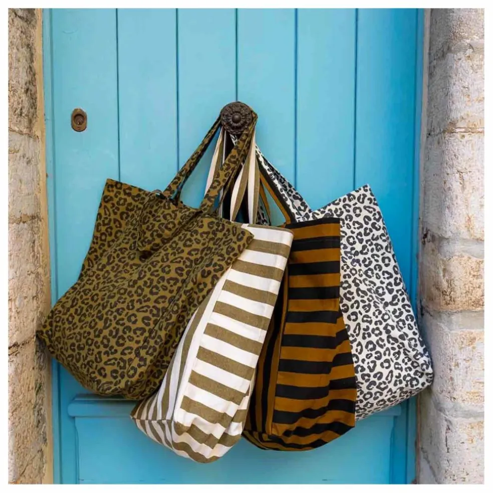 Sac cabas rayée Elisabeth | Olive