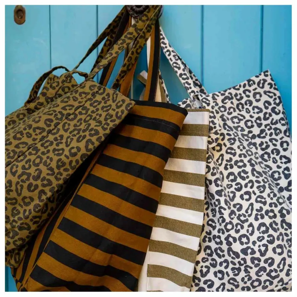 Sac cabas rayée Elisabeth | Olive