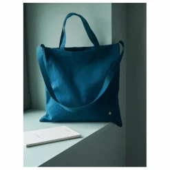 Sac City Iona en toile de coton | Bleu canard