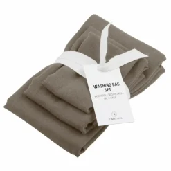 Sac de lavage en coton bio - Set de 3 | Marron