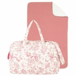 Sac et matelas à langer Toile de Jouy | Rose