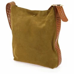 Sac Le Enzo Cran Velours | Tabac