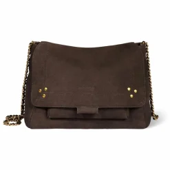 Sac Lulu M Taurillon Imprimé Croco | Marron