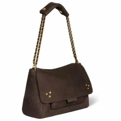 Sac Lulu M Taurillon Imprimé Croco | Marron