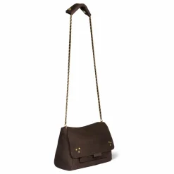 Sac Lulu M Taurillon Imprimé Croco | Marron