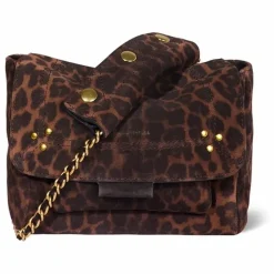 Sac Lulu S Croûte Velours Léopard | Marron