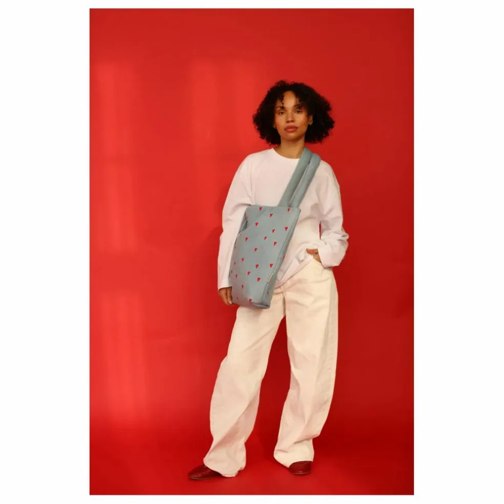 Sac mom-bag Hearts | Denim