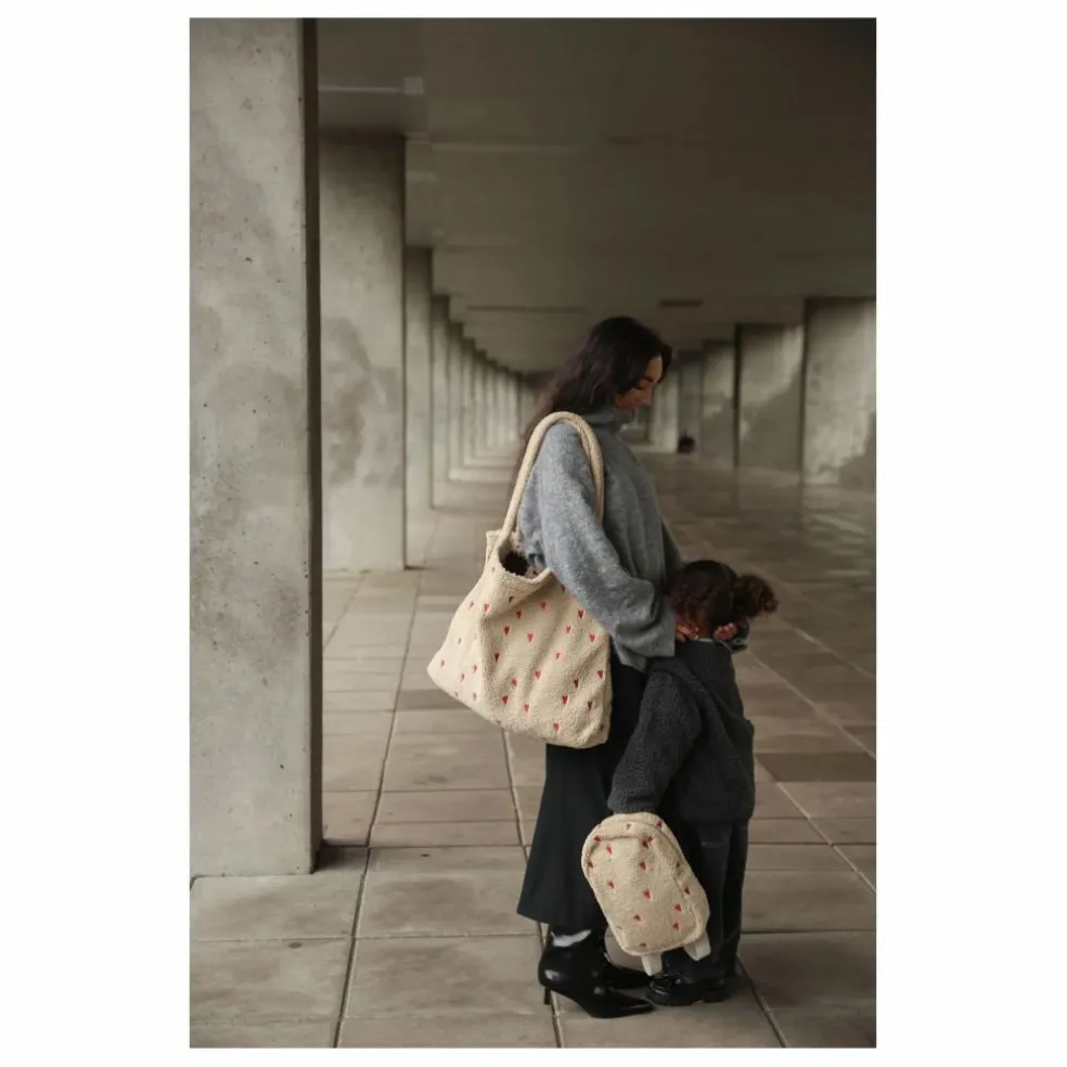 Sac mom-bag Hearts | Ecru