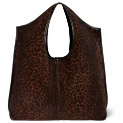 Sac Paco Croûte Velours Léopard | Marron