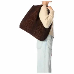 Sac Paco Croûte Velours Léopard | Marron